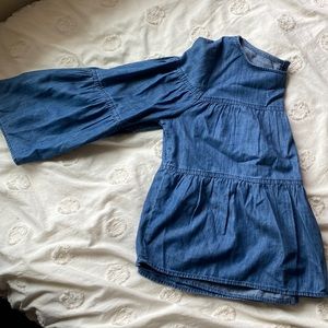 Madewell tiered Chambray Blouse